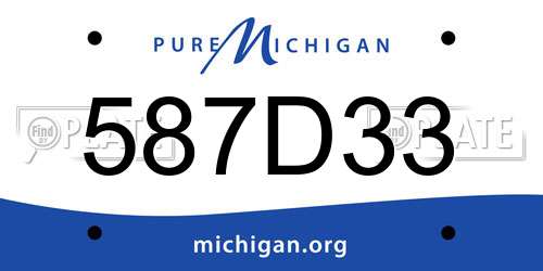 587D33 Michigan License Plate