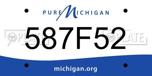 587F52 Michigan License Plate
