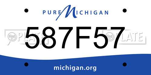 587F57 Michigan License Plate