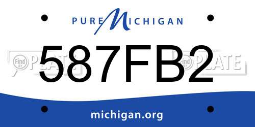 587FB2 Michigan License Plate