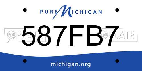 587FB7 Michigan License Plate