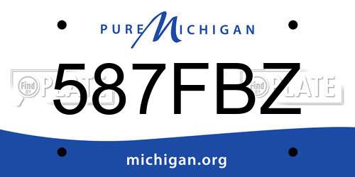 587FBZ Michigan License Plate