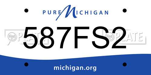 587FS2 Michigan License Plate