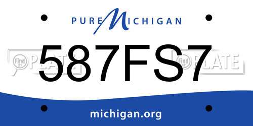 587FS7 Michigan License Plate