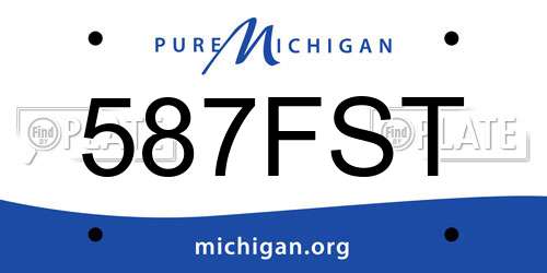 587FST Michigan License Plate