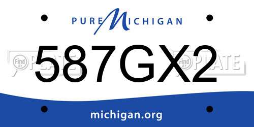 587GX2 Michigan License Plate