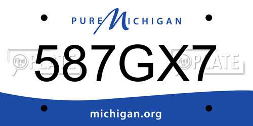 587GX7 Michigan License Plate