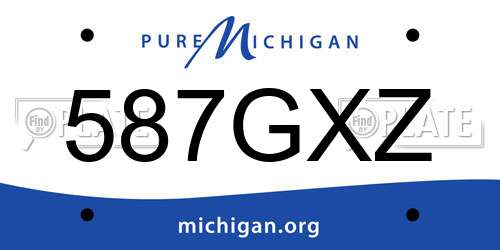 587GXZ Michigan License Plate