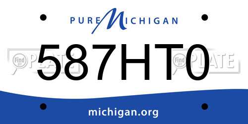 587HT0 Michigan License Plate