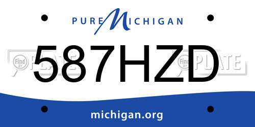587HZD Michigan License Plate