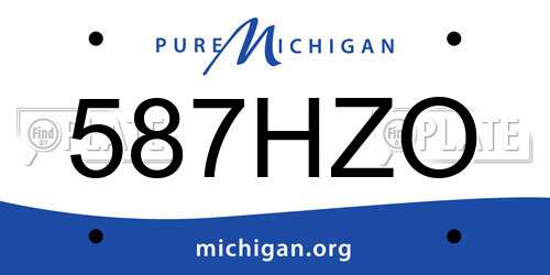 587HZO Michigan License Plate