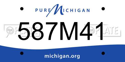 587M41 Michigan License Plate