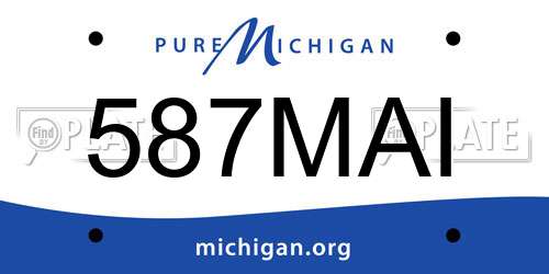 587MAI Michigan License Plate