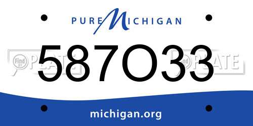 587O33 Michigan License Plate