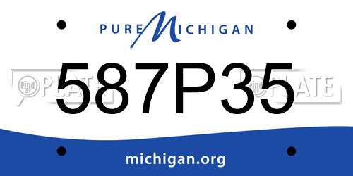 587P35 Michigan License Plate