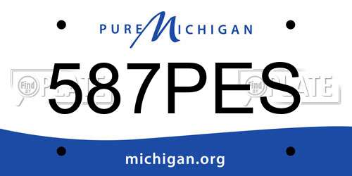 587PES Michigan License Plate