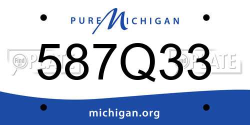 587Q33 Michigan License Plate