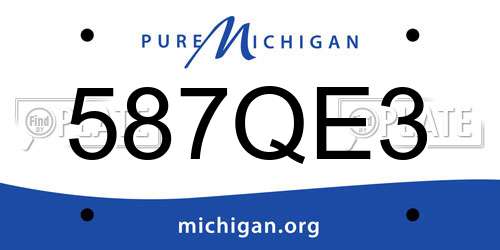 587QE3 Michigan License Plate