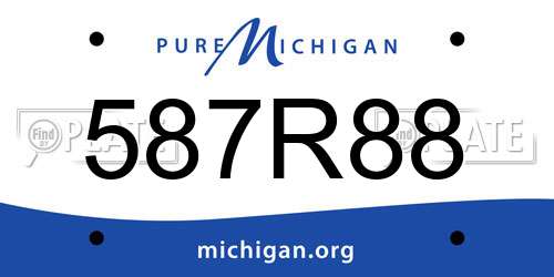 587R88 Michigan License Plate