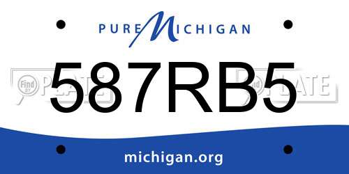 587RB5 Michigan License Plate