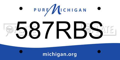 587RBS Michigan License Plate