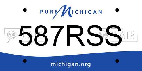 587RSS Michigan License Plate