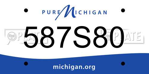 587S80 Michigan License Plate