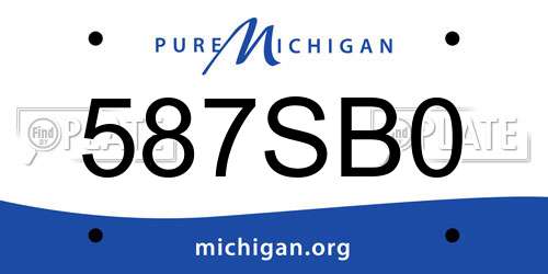 587SB0 Michigan License Plate