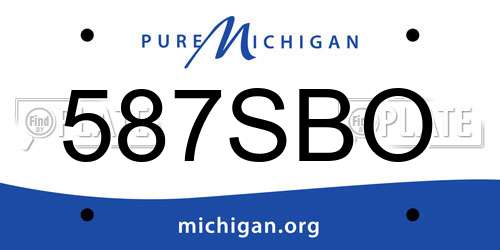 587SBO Michigan License Plate