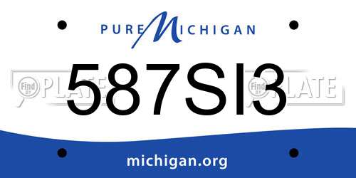 587SI3 Michigan License Plate
