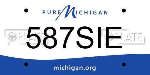 587SIE Michigan License Plate