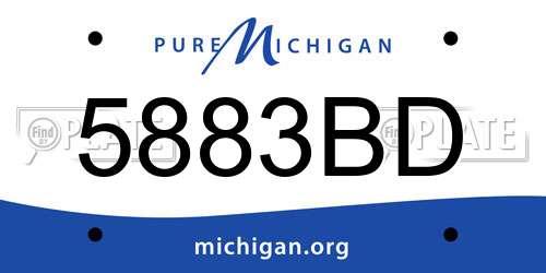 5883BD Michigan License Plate