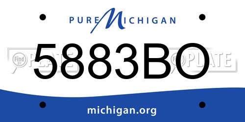 5883BO Michigan License Plate