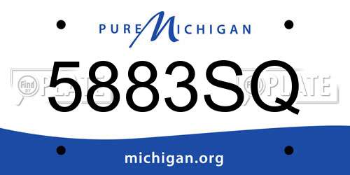 5883SQ Michigan License Plate