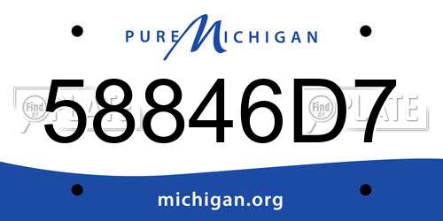 58846D7 Michigan License Plate