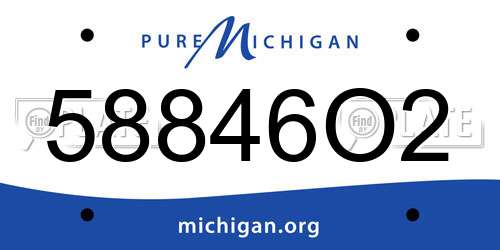 58846O2 Michigan License Plate
