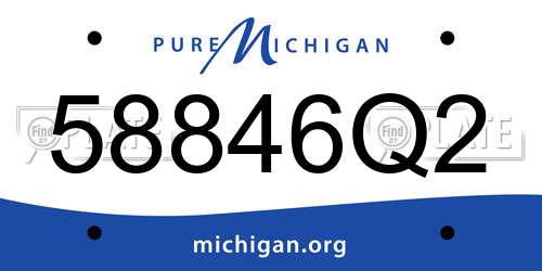 58846Q2 Michigan License Plate