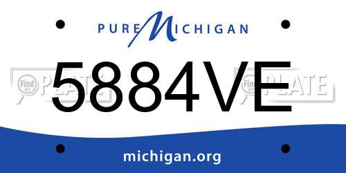 5884VE Michigan License Plate