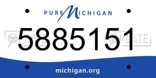 5885151 Michigan License Plate