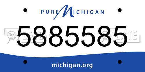 5885585 Michigan License Plate