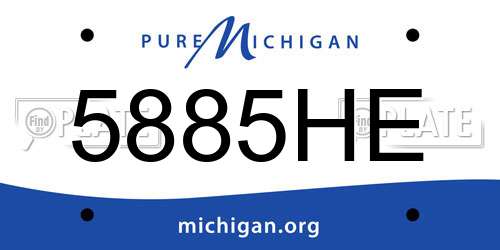 5885HE Michigan License Plate