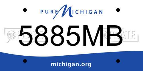 5885MB Michigan License Plate