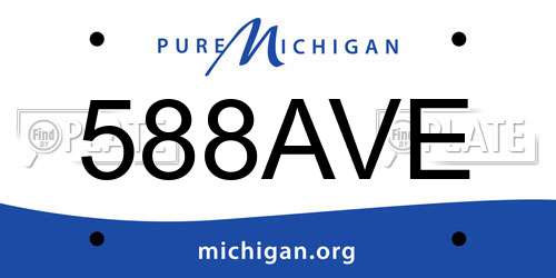 588AVE Michigan License Plate