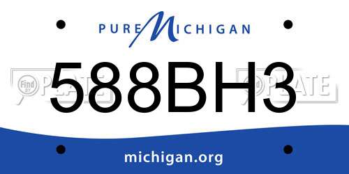 588BH3 Michigan License Plate