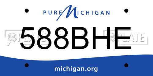 588BHE Michigan License Plate