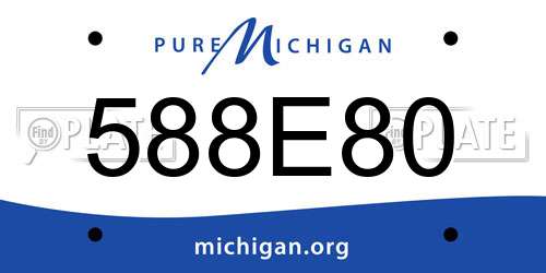 588E80 Michigan License Plate