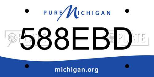 588EBD Michigan License Plate