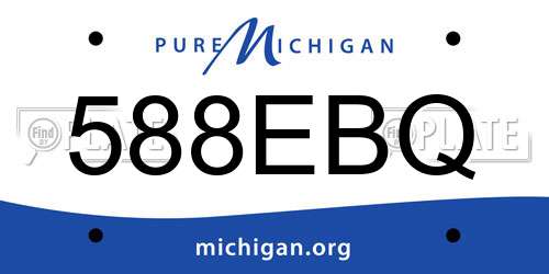 588EBQ Michigan License Plate