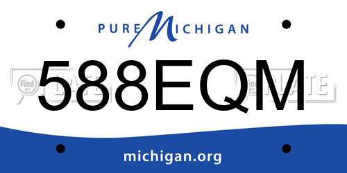 588EQM Michigan License Plate