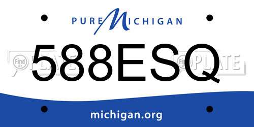 588ESQ Michigan License Plate